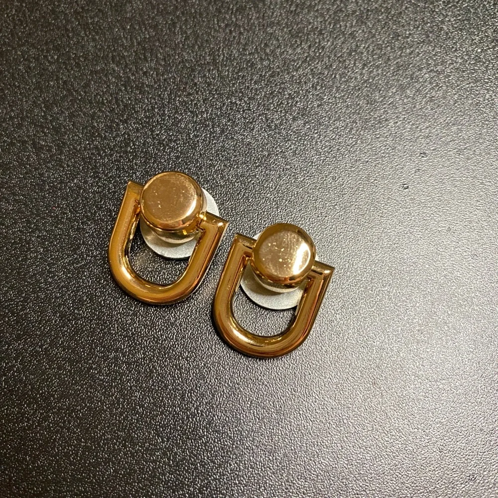 2Pcs Gold Brass Rivet Button Ball Studs Rivets D Ring 360 Rotatable for DIY New